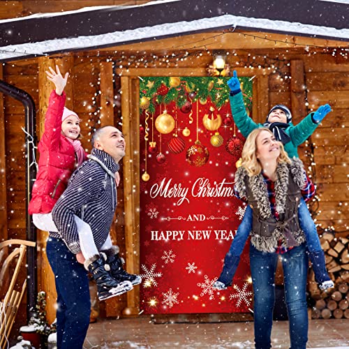 Large Christmas Door Cover Banner - Merry Christmas Decor 73x36in