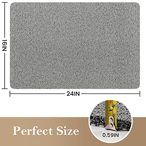 SoftDuo Non-Slip Shower Mat 24" x 16" - Soft Tub Mat in Grey