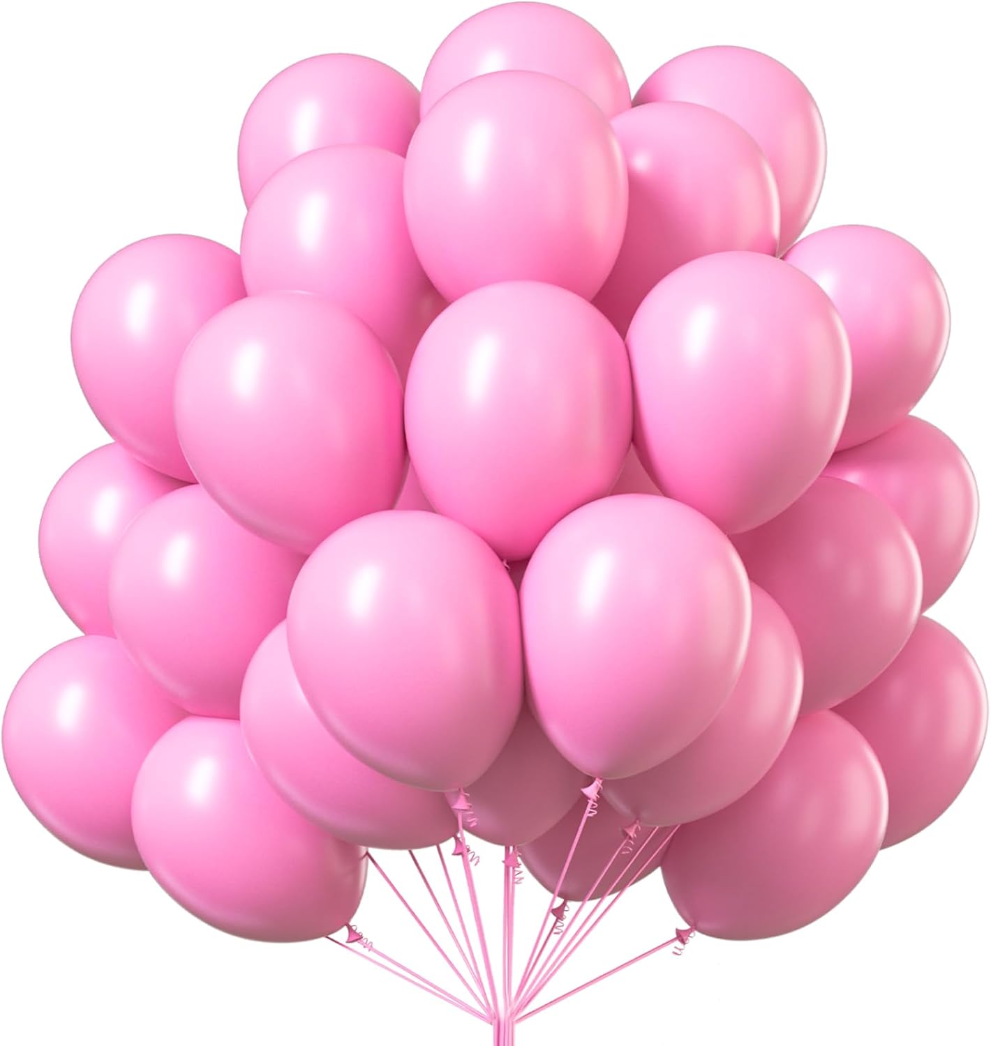 PartyWoo Pink Balloons - 101pcs 12 Inch Matte Pink Balloon Arch Kit for Baby Shower & Birthday Celebrations