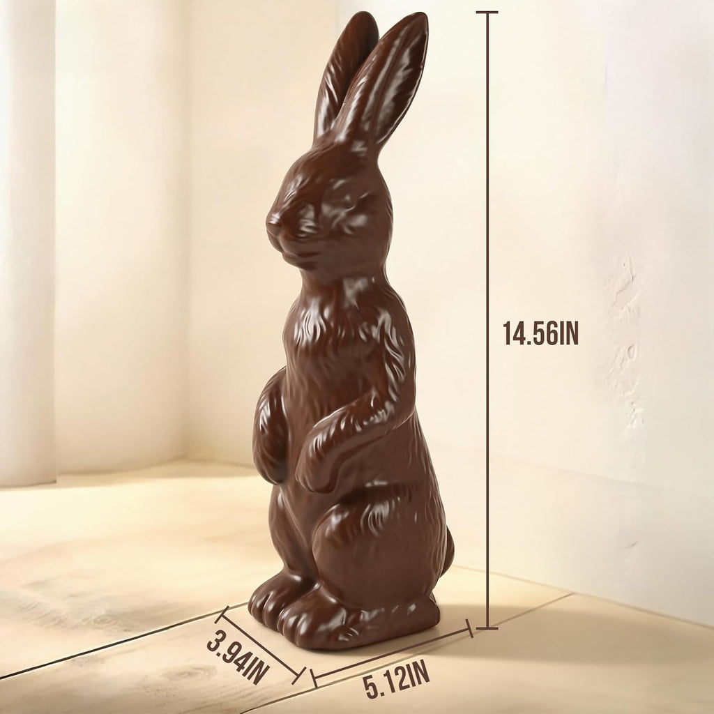 Zesua Easter Bunny Figurine - 14.5" Standing Ceramic Decor for Home & Garden - Perfect for Spring Celebrations