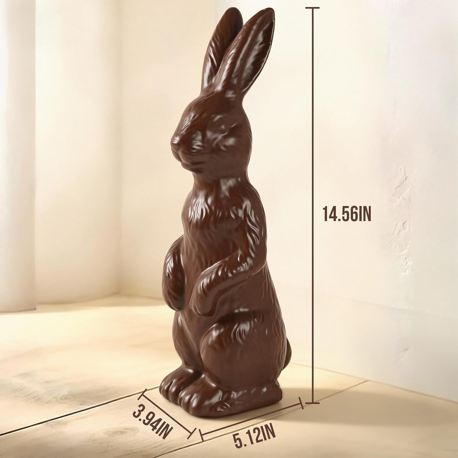 Zesua Easter Bunny Figurine - 14.5" Standing Ceramic Decor for Home & Garden - Perfect for Spring Celebrations