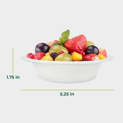 Freshware Paper Bowls - Biodegradable 12 oz. Soup Bowls | 150-Pack Heavy Duty Sugarcane Fiber Dinnerware - Microwave & Freezer Safe