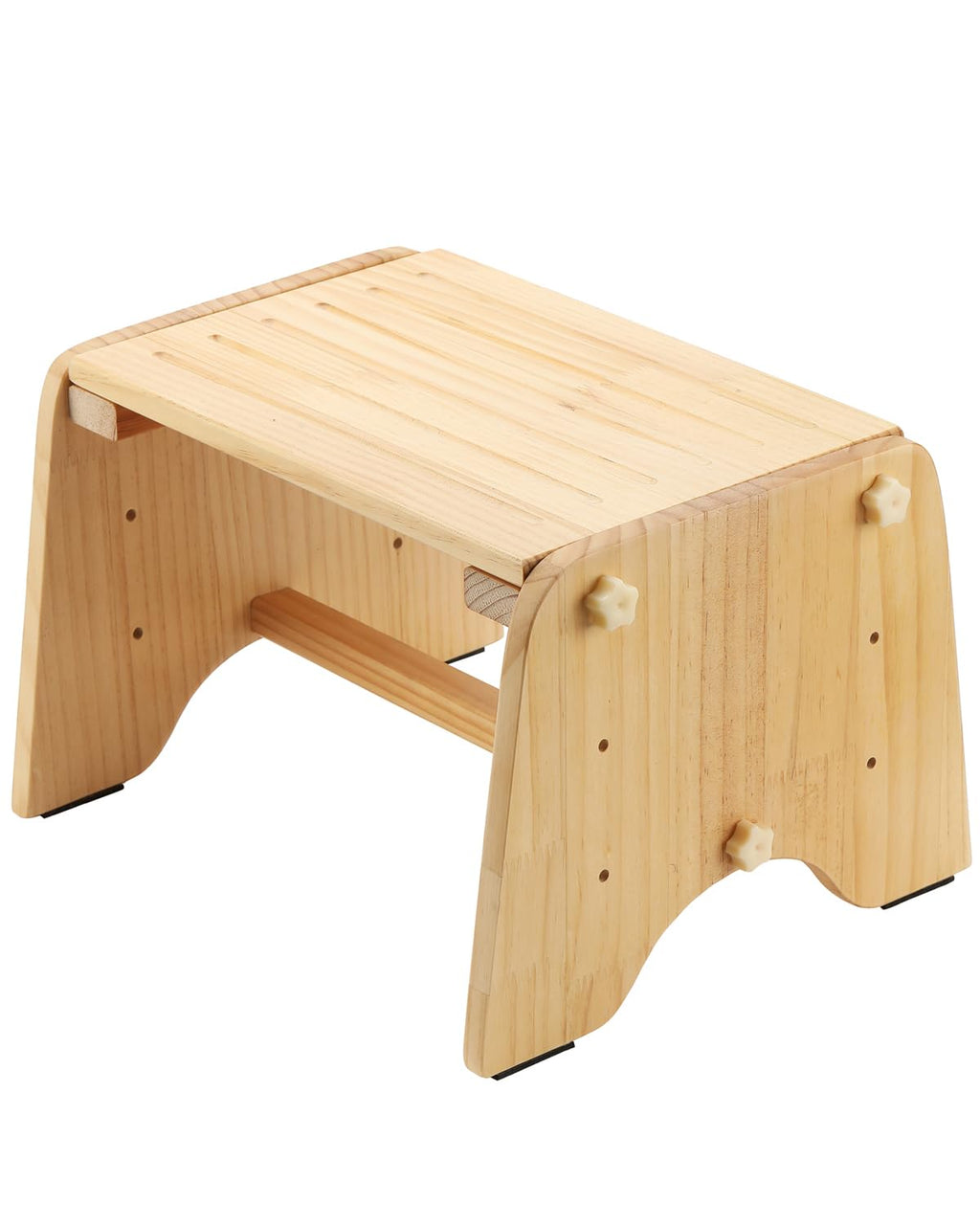 9" Wooden Step Stool for Kids Adults Elderly - 200Lbs Capacity Natural Pine