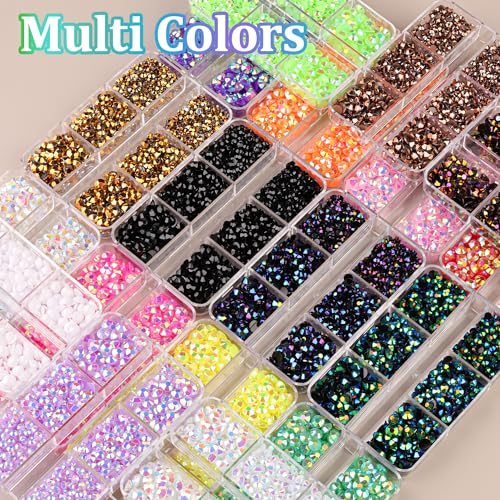 Black Resin Flatback Jelly Rhinestones Kit with B7000 Glue and Tools