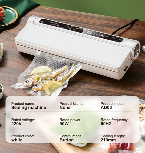 Food Vacuum Sealer Machine - 65KPA Strong Suction | Dry/Wet Modes & 20 Bags Included
