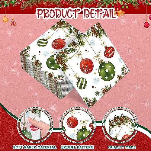Christmas Pine Cone Disposable Cocktail Napkins - 200 Pieces