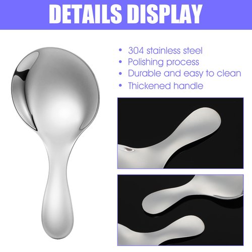 7PCS Short Handle Scoops, Silver Tablespoon Scoop, Mini Stainless Steel Coffee Candy Scoops for Canisters for Sugar, Tea, Desserts