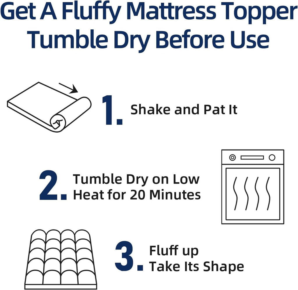 Regine Switzerland Queen Mattress Topper - Extra Thick Plush Pillow Top for Back Pain Relief - White