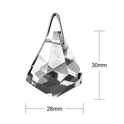 HESTYA 2 Sets Clear Crystal Pull Chain Extension with Connector for Ceiling Light Fan Chain, 1 Meter Length Each (Style D)