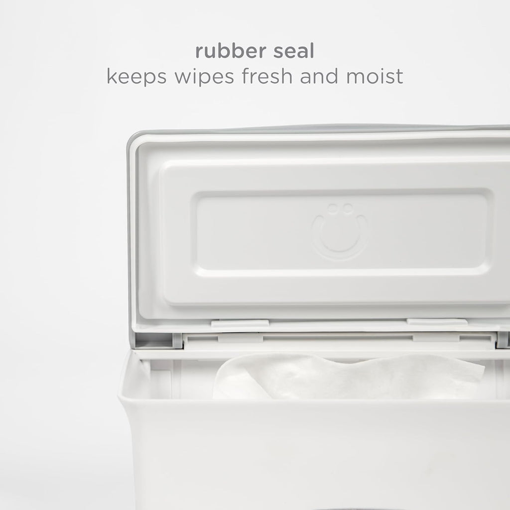 Ubbi Baby Wipes Dispenser - Keeps Wipes Fresh With Weighted Plate & Non-Slip Feet | Gray