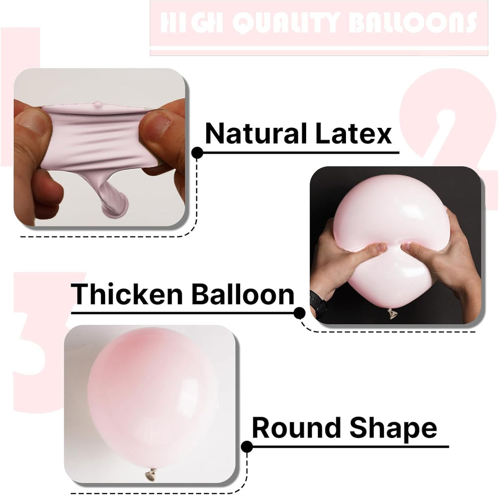 PartyWoo Pale Pink Balloon Arch Kit - 85pcs in Various Sizes for Baby Showers & Birthday Parties