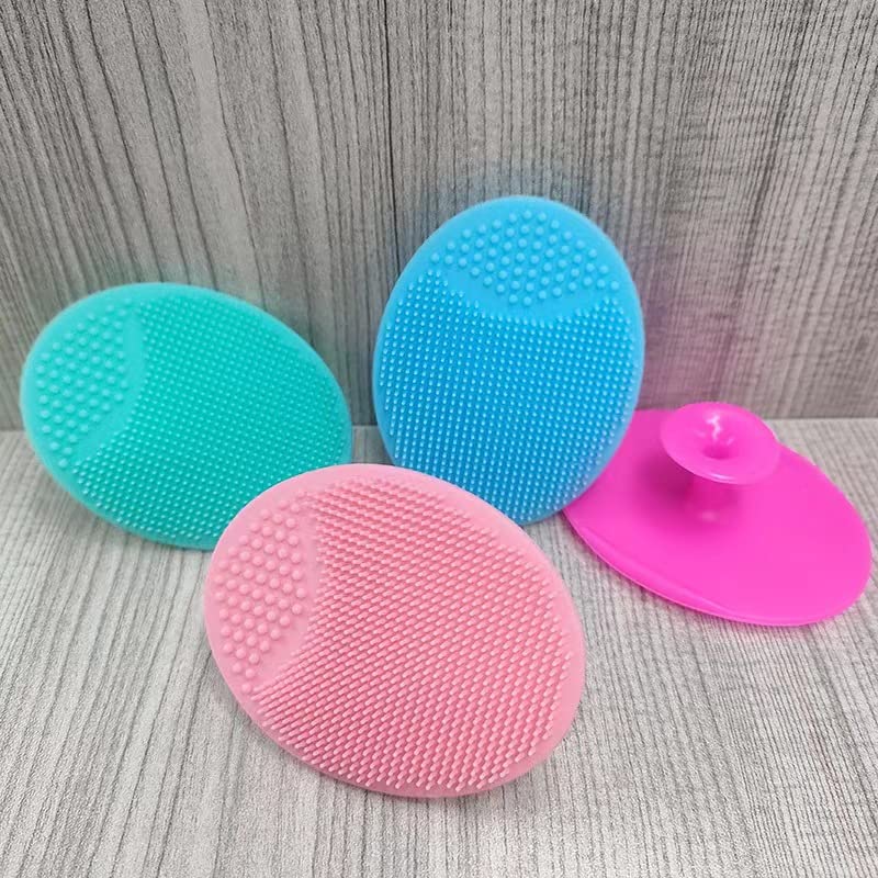 MR LION Silicone Facial Cleansing Brush 4 Pack - Soft Face Scrubber & Exfoliator for Deep Pore Cleansing and Blackhead Removal