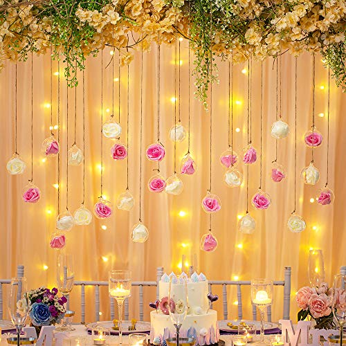Hanging Glass Globe Candle Holders - Set of 108 Tealight Orbs for Decor