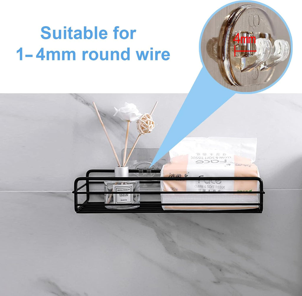 Skiennix Shower Caddy Hooks - 4PCS Adhesive Replacement for Corner Bathroom Rack | Strong, No Drilling