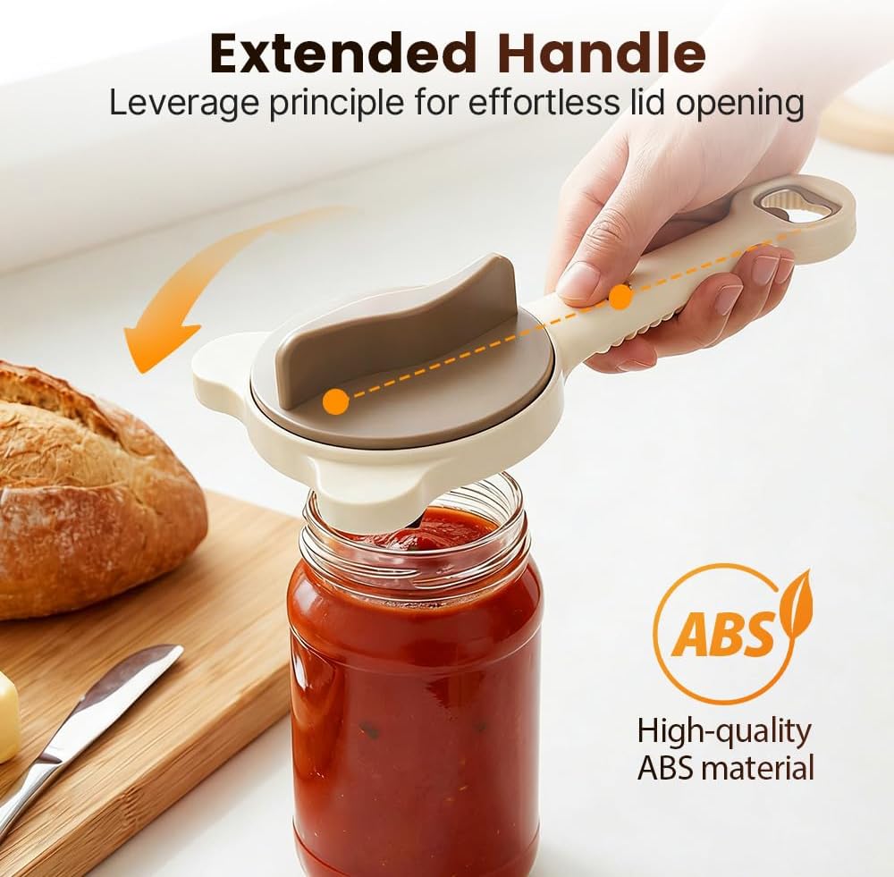 Skiennix Adjustable Stainless Steel Jar Opener - Multifunctional Lid Gripper for Weak Hands | Fits 1''-3.5''