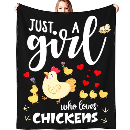Chicken Blanket for Adults Cute Rooster Throw Blanket Soft Flannel Stuff Chickens Decor Chicken Gifts for Women Chickens Lovers Girls Kids Themed Gift Party Decorations 80"X60"