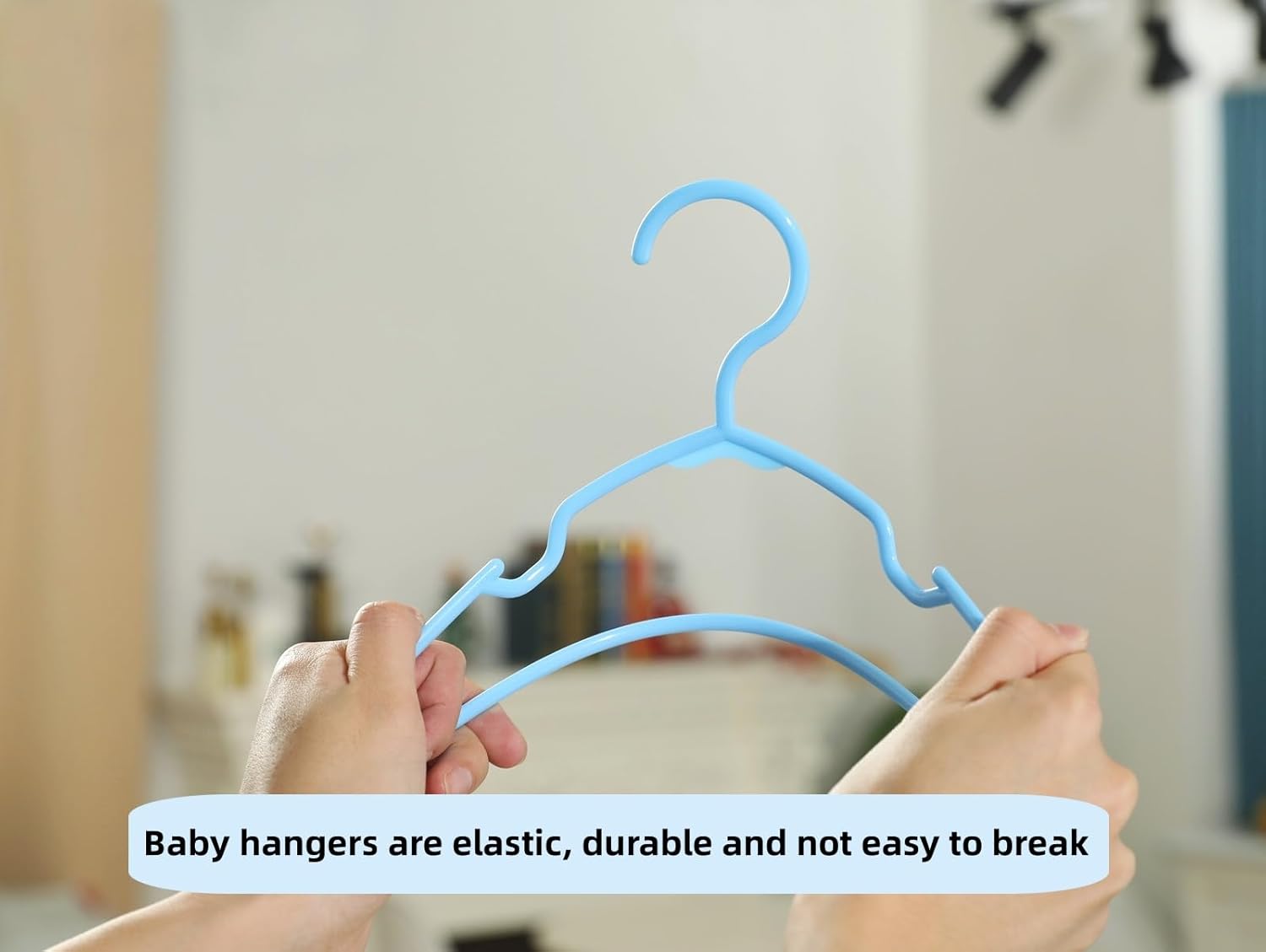 Skiennix 40 Pcs White Baby Nursery Closet Hangers - Non-Slip Infant Pant Hangers for Newborn Clothes