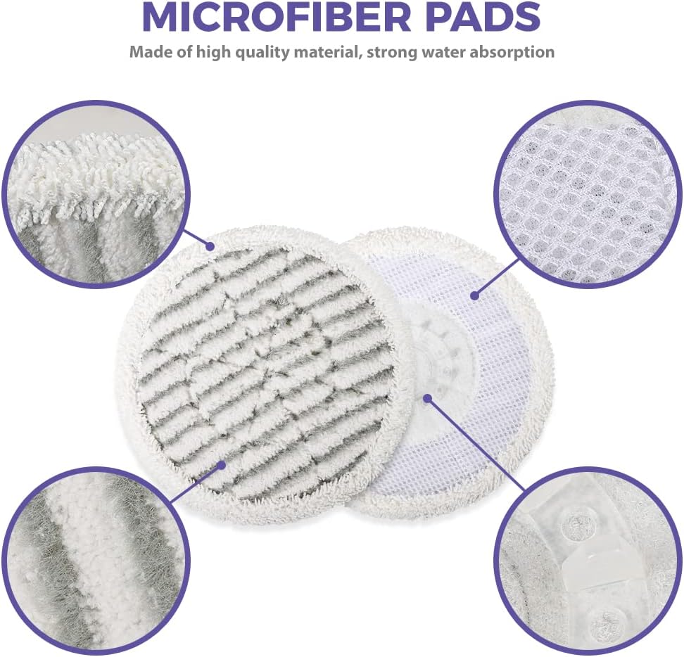 Shark Replacement Steam Mop Pads - Compatible with S7000 Series | 6-Pack for Deep Cleaning