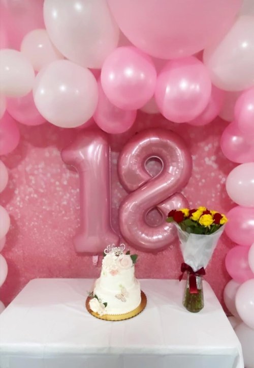 40 Inch Pearl Pink Birthday Balloons - 28 Number Balloons for Celebrations & Graduation Decor