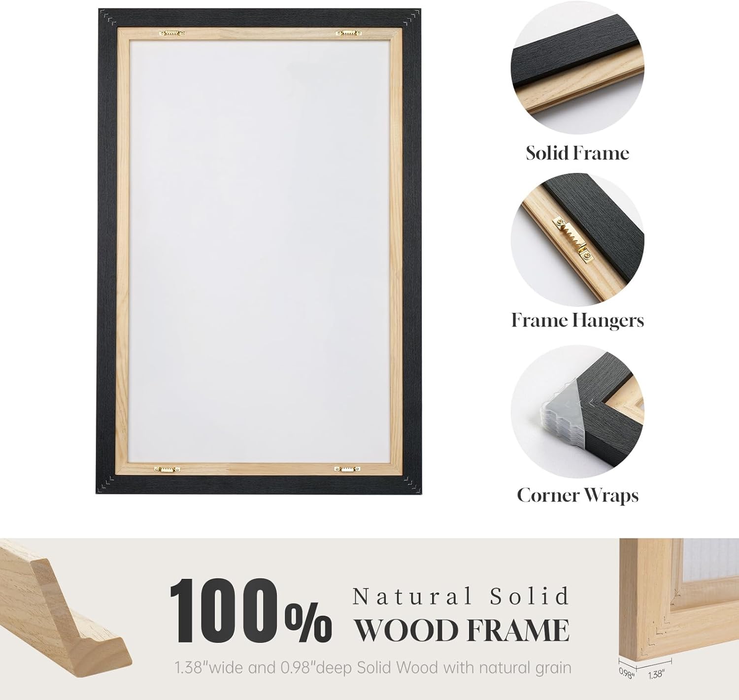 Neutral Abstract Wall Art Set by [Brand Name] - Large Black & Beige Canvas Prints for Living Room | 24x36 In