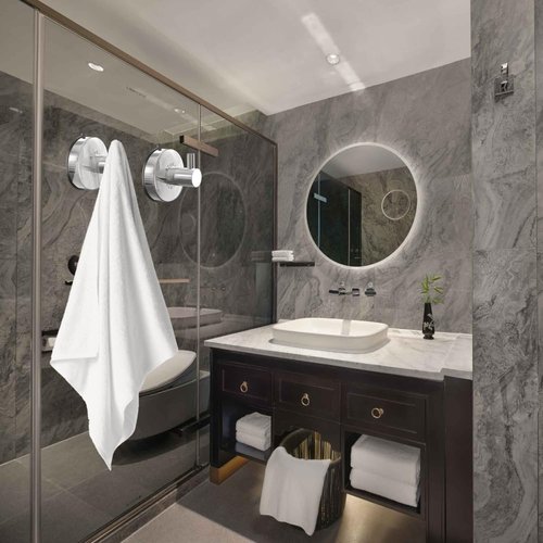 DGYB Suction Cup Hooks - 15LB Shower Hooks for Inside Shower, Stainless Steel No Drill Wall Hook Set of 2 Chrome Towel Hook for Bathrooms, Loofah, Robe