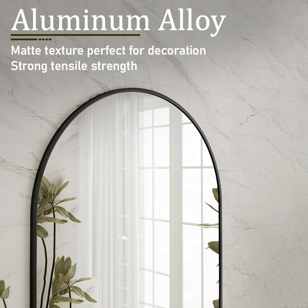 VooBang Black Oval Wall Mirror, 17x30 inch Oval Bathroom Mirror, Wall Mounted Vanity Mirror with Metal Framed, Tempered Glass and Reflective High Definition, Mounted Horizontally or Vertically