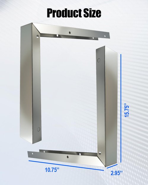 8171339 Microwave Filler Kit Fills Over The Range Oven Cabinet Gap, Stainless Steel Microwave Trim Kit Replacement Fit for Whirlpool GE LG Over-The-Range Microwave, 15.75”H x 10.75”D × 2.95”W