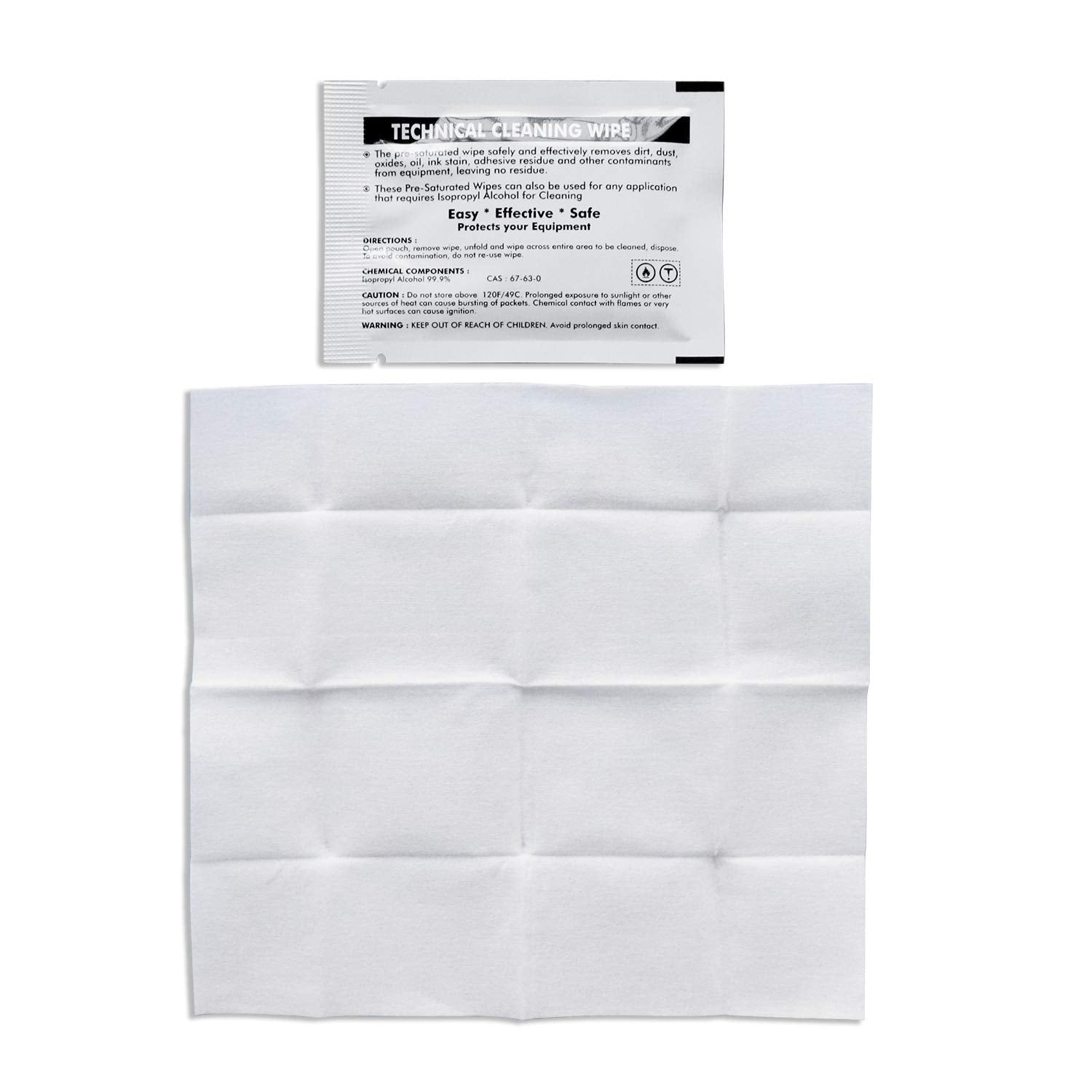 99.9% Technical Prep Pads, 5"×6" Multi-Purpose Large Non Woven Handy Wipes Cleaning for Surfaces/Electronics/Industrial/Thermal Paste Remover, etc, 40/Box