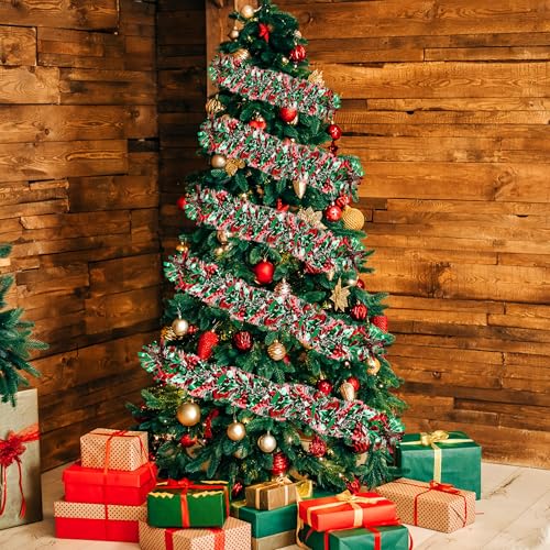 70 Ft Metallic Tinsel Garland Mix 1 - Glitter Christmas Tree Decor