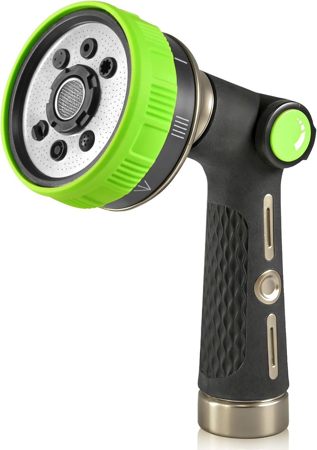RAINPOINT Hose Sprayer Nozzle - Heavy Duty Garden Hose Nozzle with 8 Spray Patterns & Adjustable Flow Control | Green