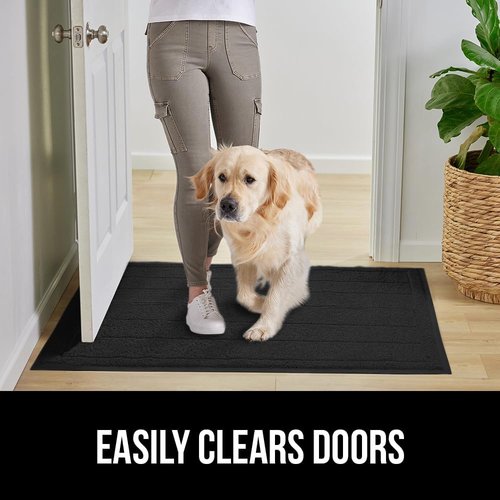 GORILLA GRIP Dirt Grabber Door Mat - Durable Mesh Weave, Low Profile, 35x23, Black | High Traffic Mud Scraper