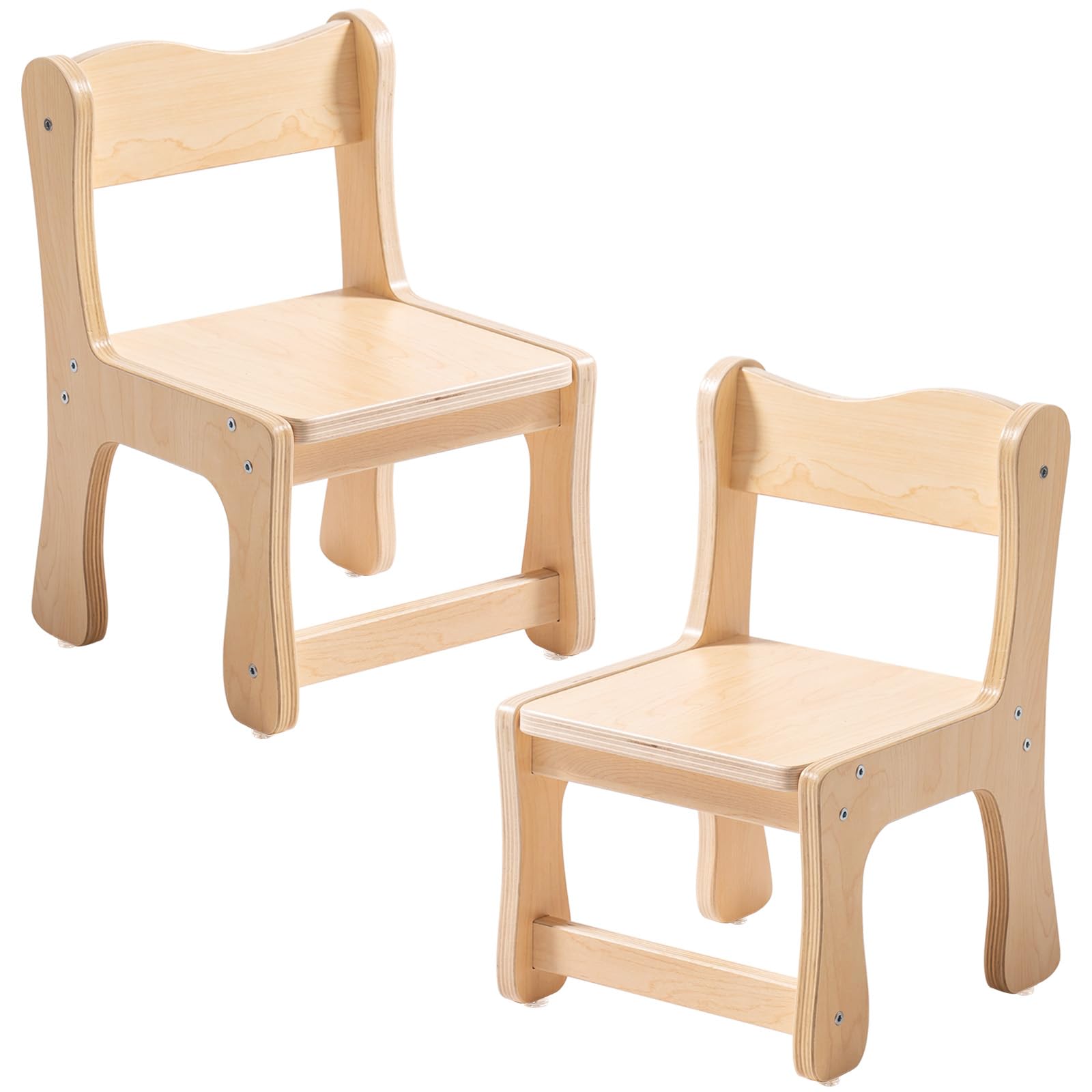 ROBOTIME Kids Wooden Chairs, 2-PCS Toddler Chairs for Table for Playroom, Children's Wooden Playroom Furniture, Kids Furniture for Eating, Reading, Playing