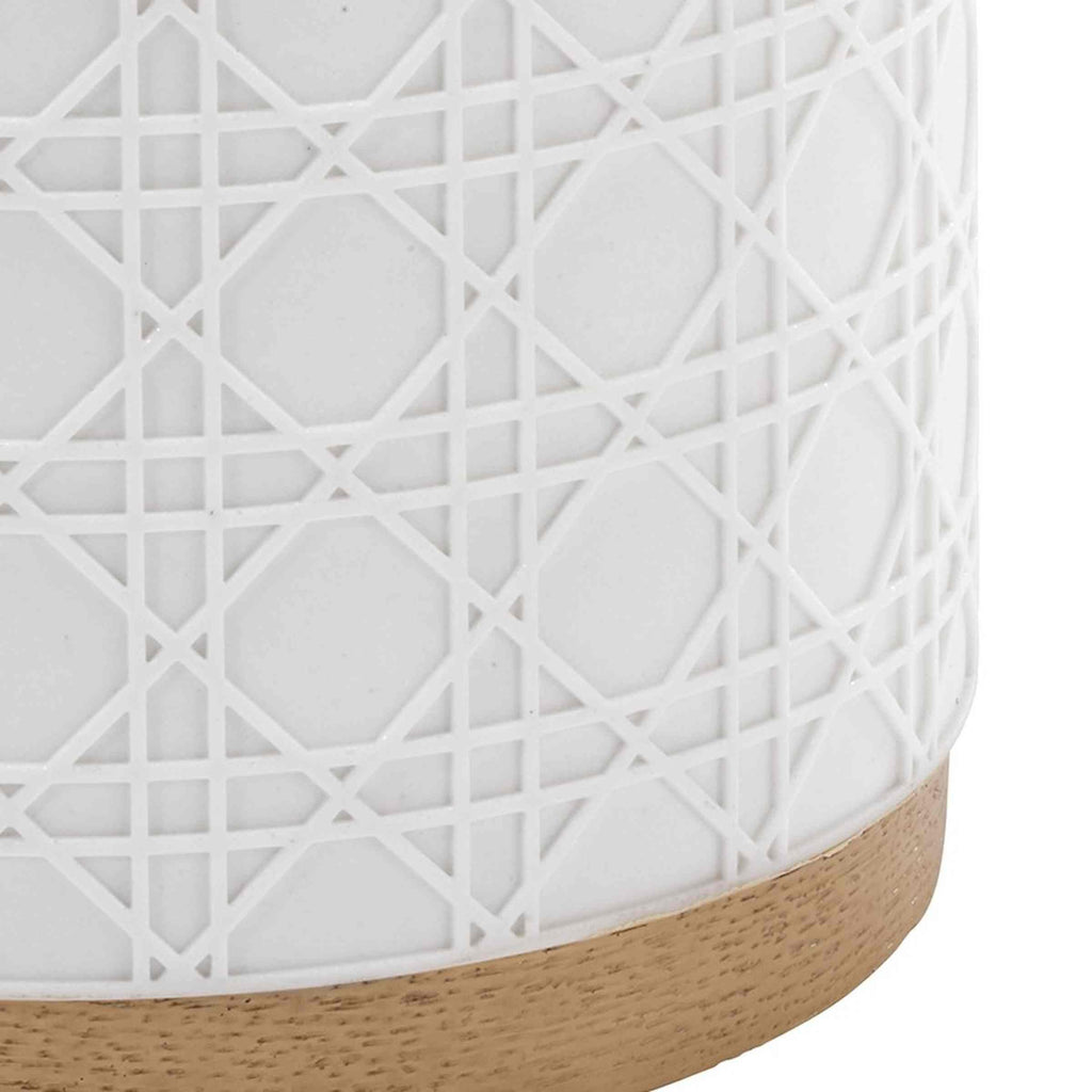 Nicole Miller - Wastebasket, Durable Resin Trash Can, Ideal for Bathroom, Bedroom, or Office, Modern Home Decor, Dorm Room Essentials (Lena Collection, White)