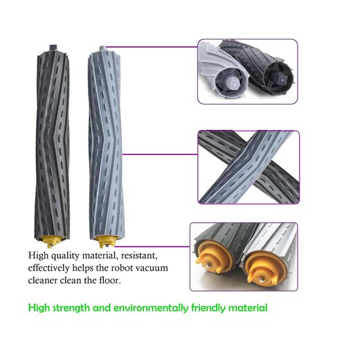 2 Sets Rubber Roller Brushes, Replacement Parts for iRobot Roomba 800 & 900 Series, 2 Sets Debris Extractor