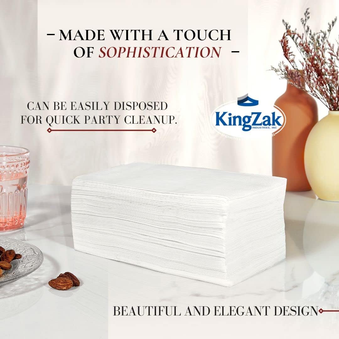 Premium White Napkins - 2-Ply Disposable Dinner Napkins | 100 Count Value Pack
