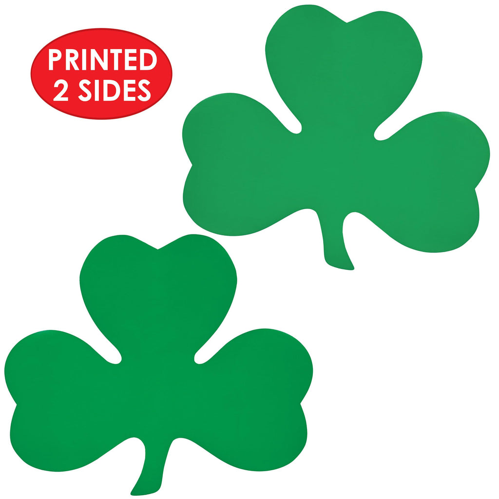 Beistle 24-Pack Decorative Printed Shamrock Cutouts, 16-Inch,Green