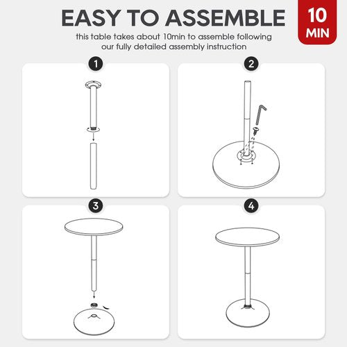 FDW Bistro Pub Table 40 Inch Height Cocktail Table Round Bistro Bar Table for Home, Kitchen Dining and Restaurant