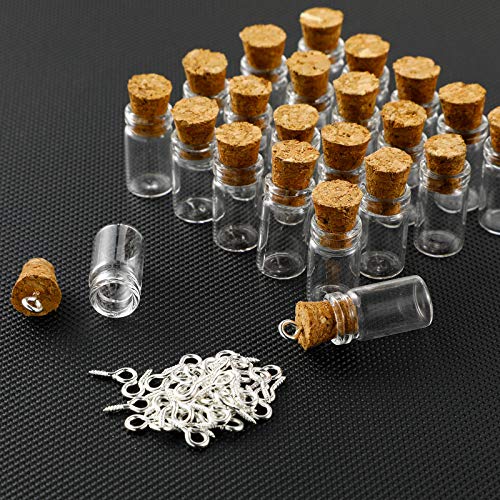 50-Piece Mini Glass Bottles with Cork Stoppers - 0.5ml Tiny Jars for DIY Crafts