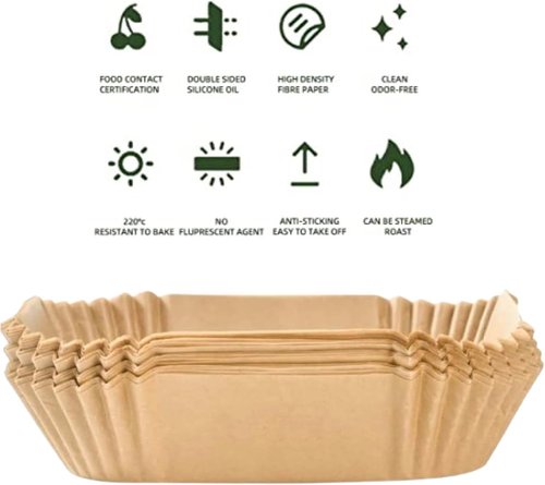 Air Fryer Liners | 100PCS Unbleached Non-Stick Parchment Paper for 2-5 Qt Air Fryers - 6.3 Inch