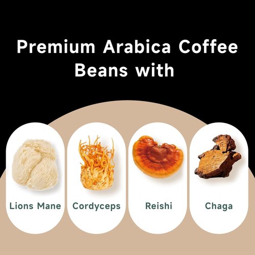 Chaism Mushroom Coffee Pods - Arabic Coffee with Lions Mane, Cordyceps, Reishi, Chaga for Focus & Energy Boost, Sugar-Free, Fat-Free (24 Counts, Medium Roast)