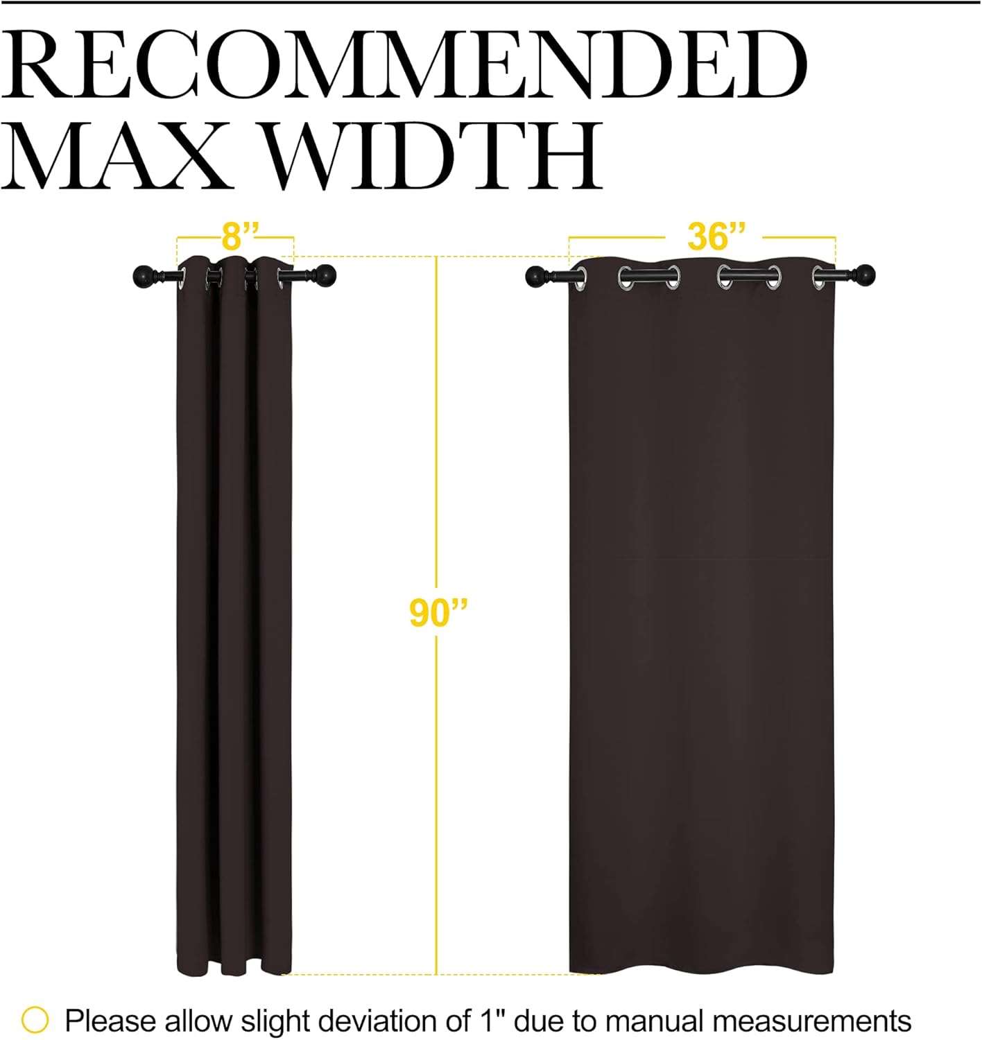 NICETOWN Blackout Curtains - Thermal Insulated Grommet Drapes for Bedroom & Living Room | Brown, Set of 2, W42 x L90