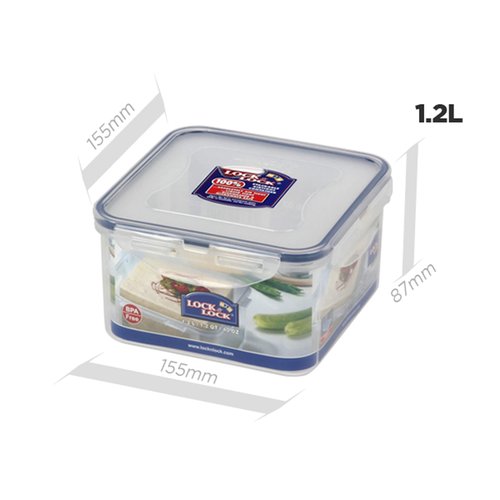 Lock & Lock Square Plastic Food Container with Special Tray for Tofu 40.58oz / 5.07cup