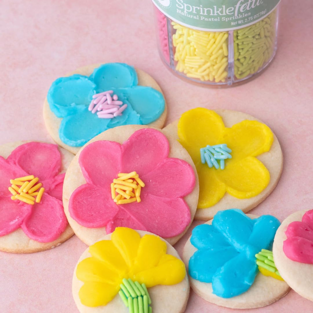 Sweets Indeed Edible Sprinkle Mix - 6 Cell Pastel Jimmies for Cake Decorations & Baking