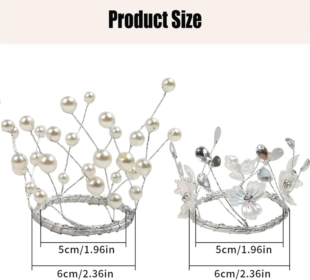 Skiennix Simulated Pearl Beaded Candle Ring Wreath - Elegant 2" Crystal Centerpiece for Home & Events