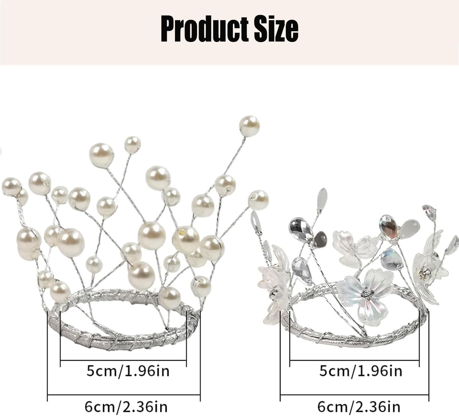 Skiennix Simulated Pearl Beaded Candle Ring Wreath - Elegant 2" Crystal Centerpiece for Home & Events