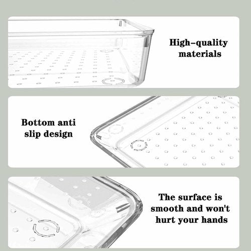 25-Piece Clear Plastic Drawer Organizer Set - Versatile Non-Slip Storage Bins for Bathroom, Kitchen & Office