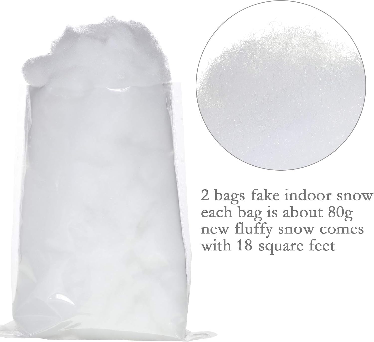 Sumind Winter Fake Snow Decoration - Fluffy Artificial Cotton Fiber for Crafts & Home Decor | White
