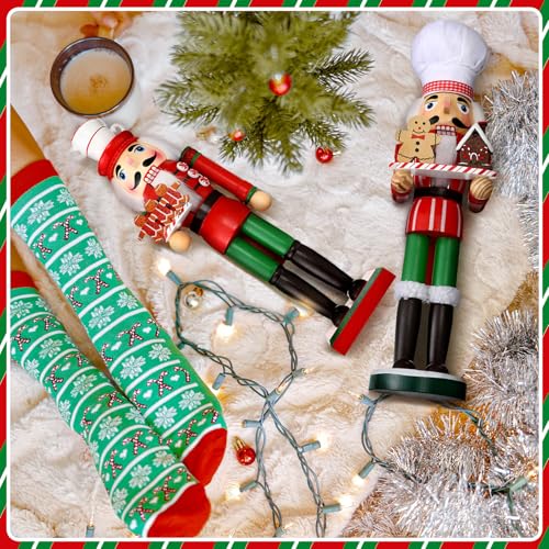 Wooden Nutcracker Ornaments Set - Christmas Holiday Decor, 15 Inch