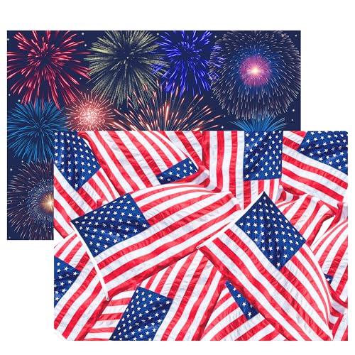 22-Pack Patriotic Disposable Paper Placemats - Reversible Design