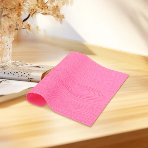 Hariendny Fondant Woodgrain Impression Mat Fondant Silicone Lace Mold Fondant Wood Texture Mat Silicone Cake Fondant Mat Fondant Embossed Craft Tools for Cakes Decorating(17 x 9 inches), Pink